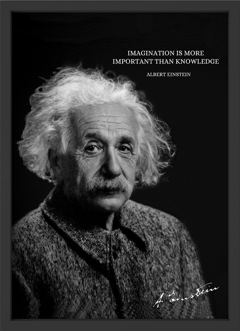 Albert Einstein Zitat - Poster mit Premium-Rahmen