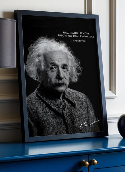 Albert Einstein Zitat - Poster mit Premium-Rahmen