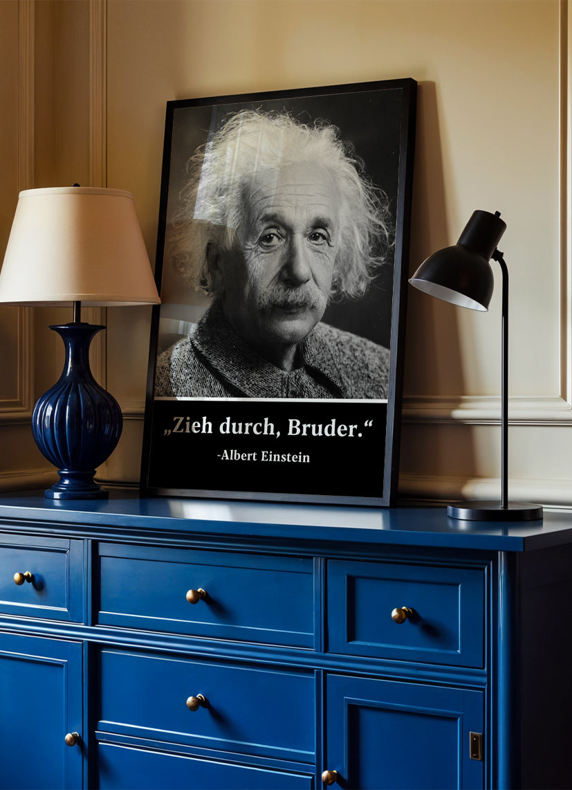 Albert Einstein - Poster mit Premium-Rahmen
