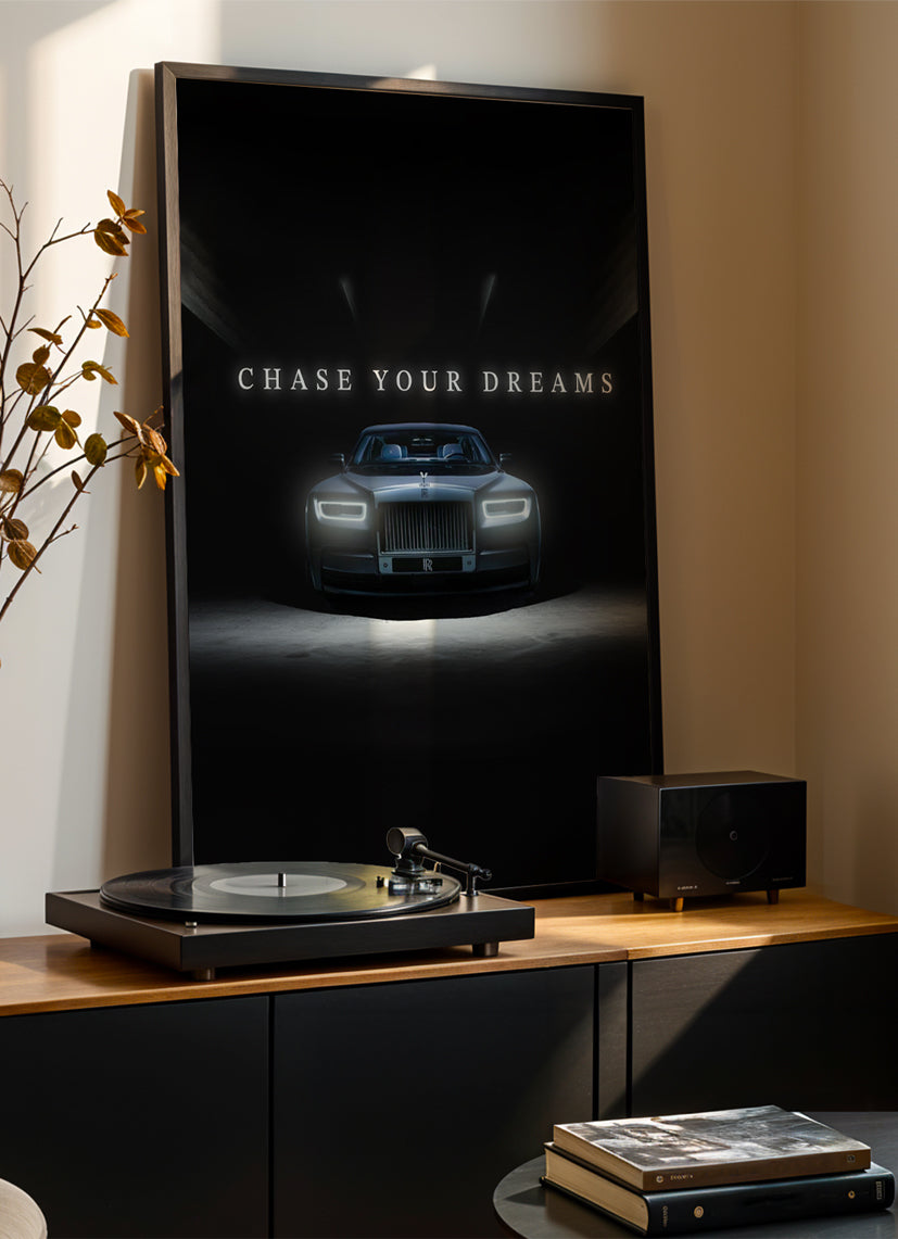 Chase your dreams - Poster mit Premium-Rahmen