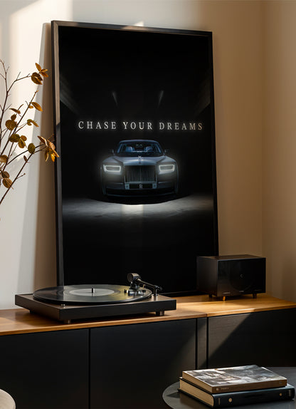 Chase your dreams - Poster mit Premium-Rahmen
