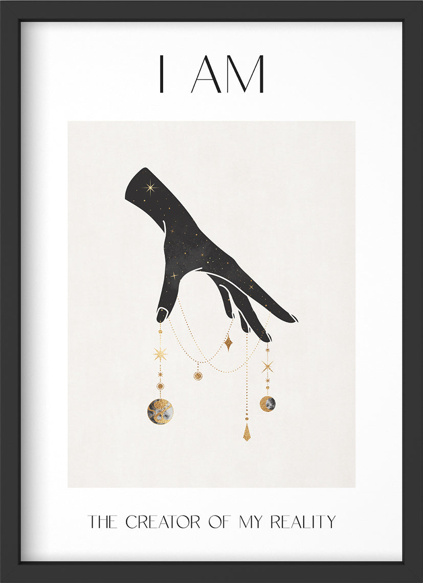 I am - Poster mit Premium-Rahmen
