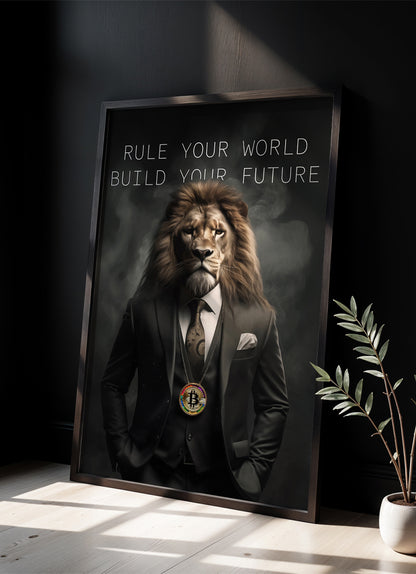 rule your world - Poster mit Premium-Rahmen