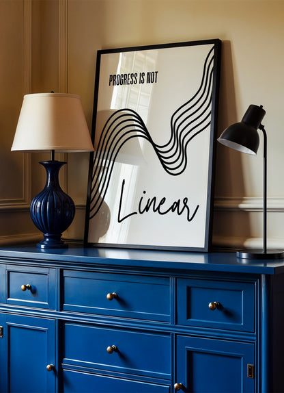 progress is not linear - Poster mit Premium-Rahmen