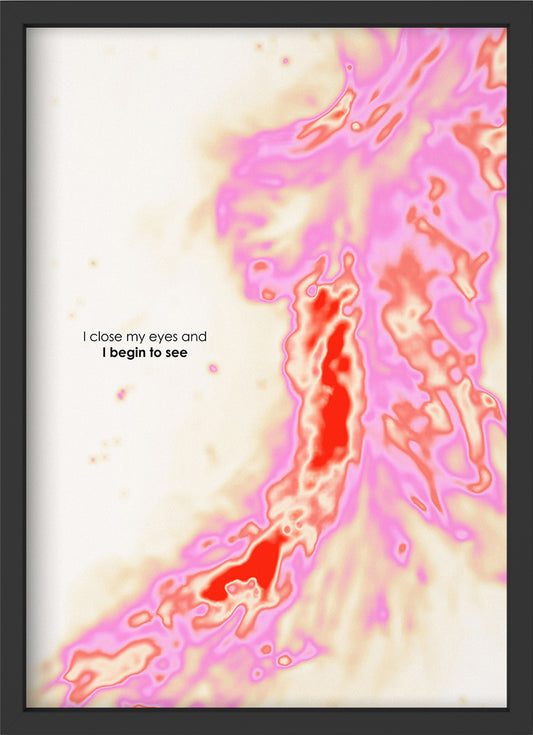 begin to see - Poster mit Premium-Rahmen