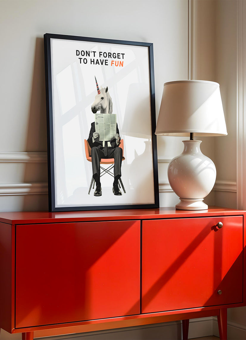 have fun - Poster mit Premium-Rahmen
