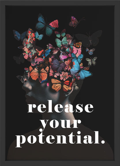 release your potential - Poster mit Premium-Rahmen