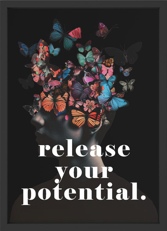 release your potential - Poster mit Premium-Rahmen