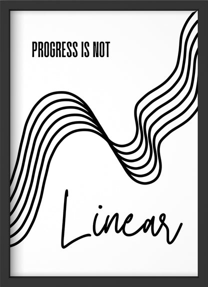 progress is not linear - Poster mit Premium-Rahmen