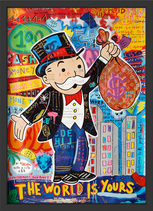 the world is yours - Poster mit Premium-Rahmen