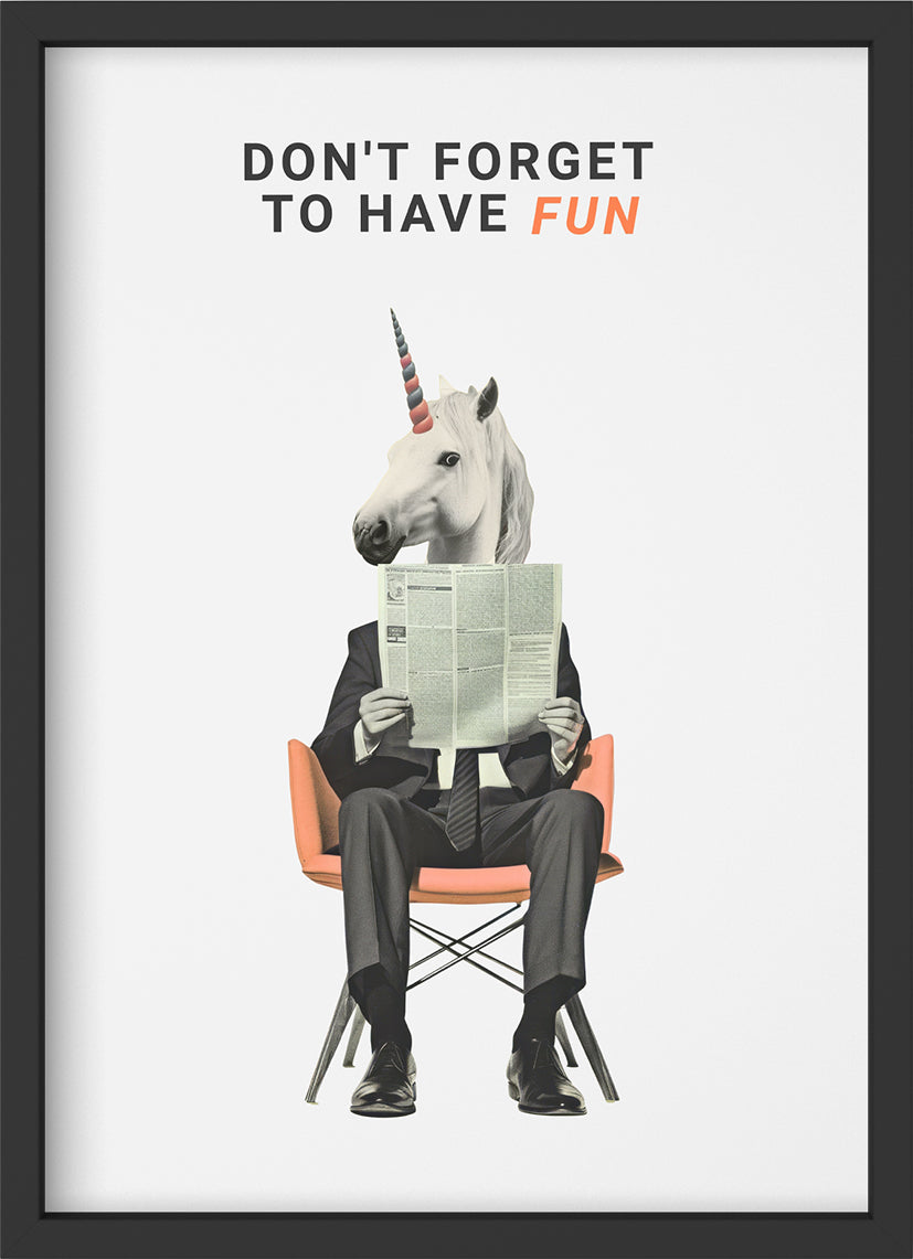 have fun - Poster mit Premium-Rahmen